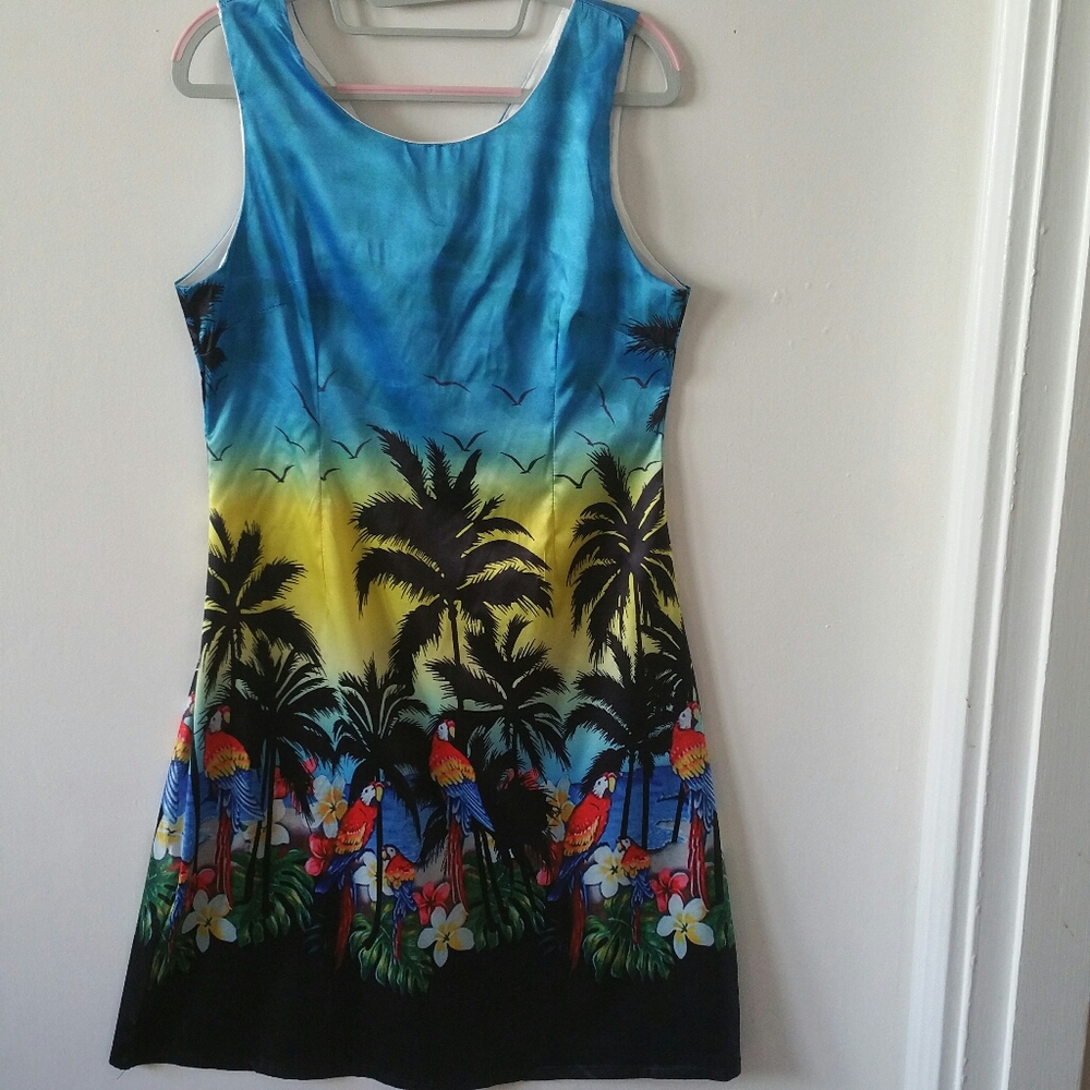 Tropical graphic design summer dress